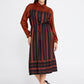 Burnt Orange Striped Midi Dress 3