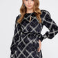 Charcoal Silver Satin Midi Dress 4