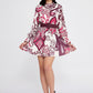 Ecru Burgundy Chiffon Mini Dress 1