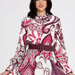Ecru Burgundy Chiffon Mini Dress 4
