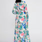 Ecru Green Floral Satin Maxi Dress 3
