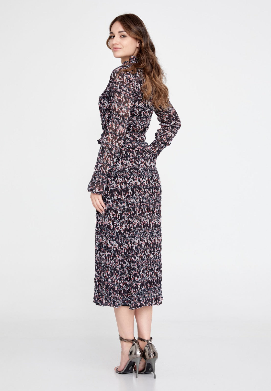 Floral Chiffon Midi Dress 2
