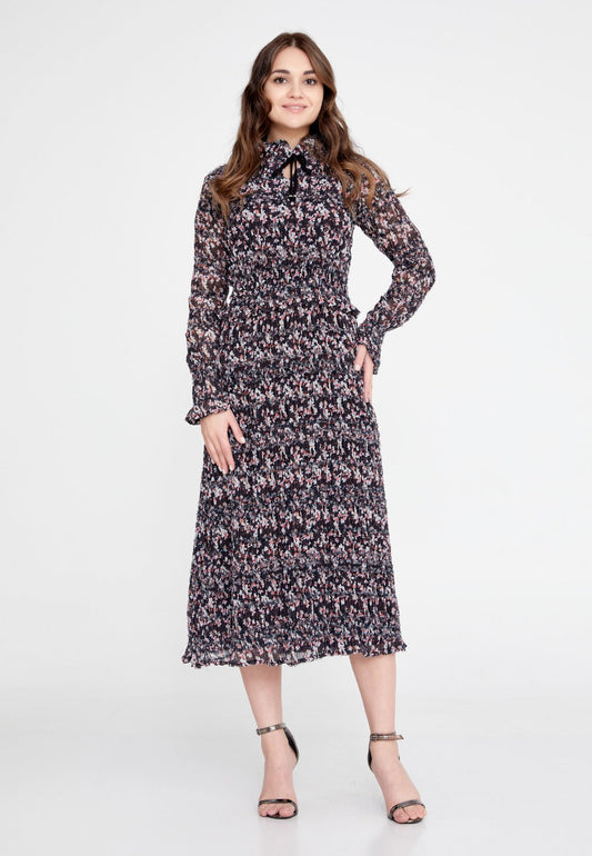Floral Chiffon Midi Dress 1
