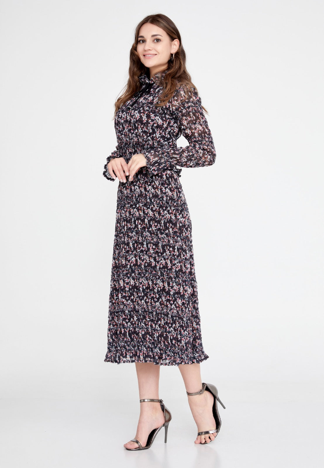 Floral Chiffon Midi Dress 3