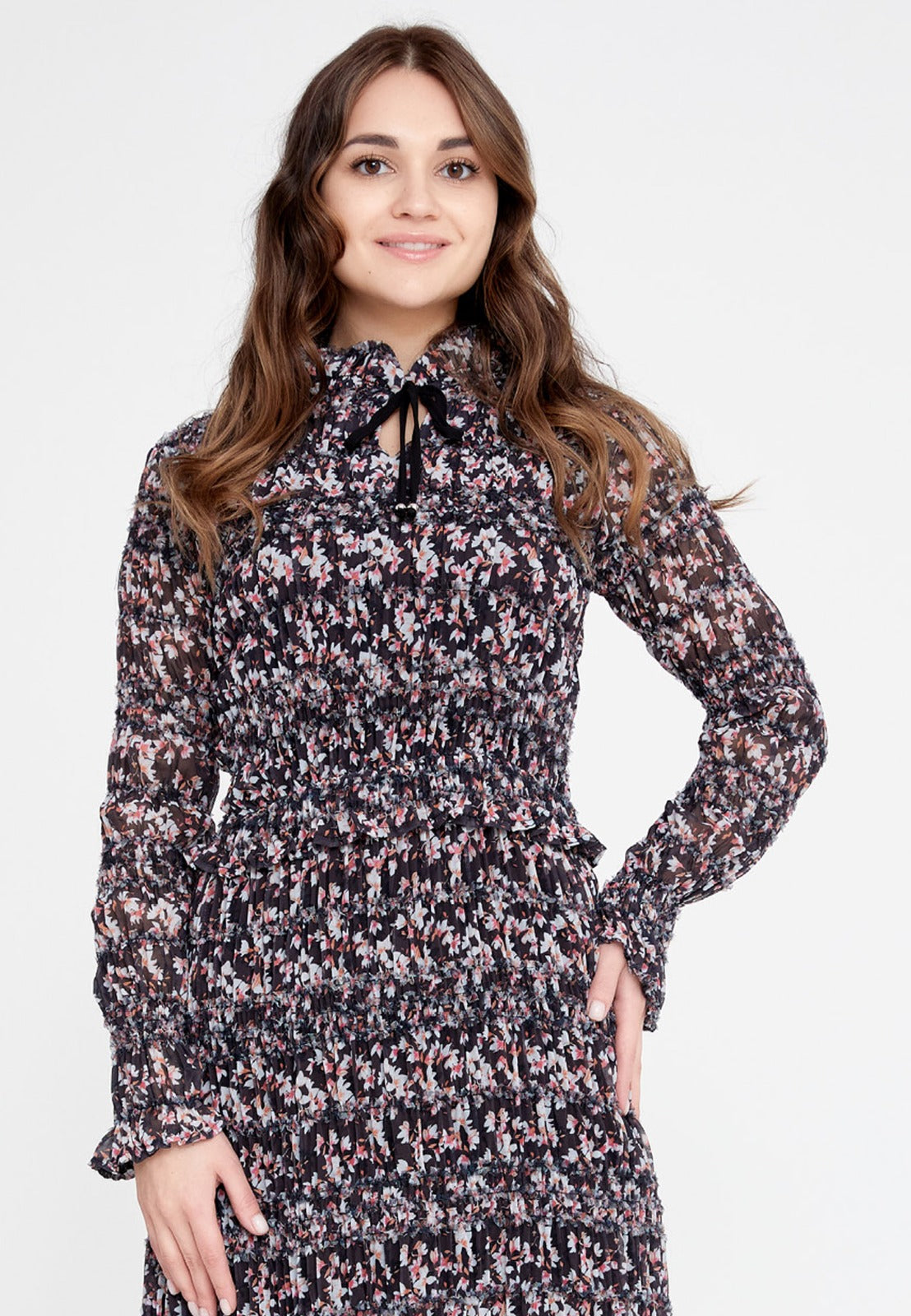 Floral Chiffon Midi Dress 4