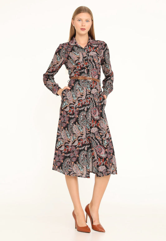 Floral Crepe Midi Dress 1