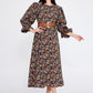 Floral Patterned Crepe Midi Dress 2