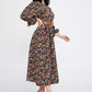 Floral Patterned Crepe Midi Dress 3