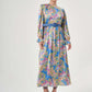Fuchsia Patterned Pleated Dress