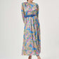 Fuchsia Patterned Pleated Dress