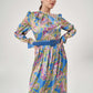 Fuchsia Patterned Pleated Dress