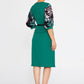 Green Black Crepe Midi Dress 1
