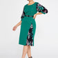 Green Black Crepe Midi Dress 2