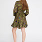 Green Brown Satin Mini Dress 3