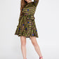 Green Brown Satin Mini Dress 4