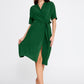 Green Crepe Midi Dress 3