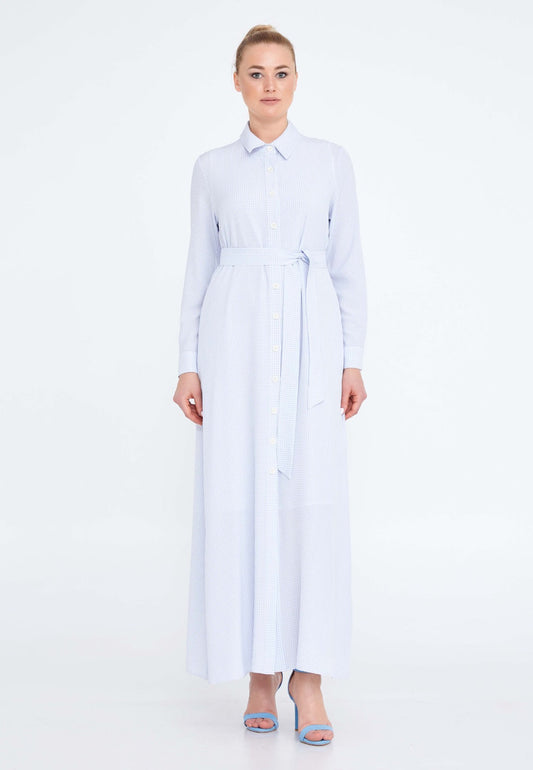 Light Blue Linen Maxi Dress 1