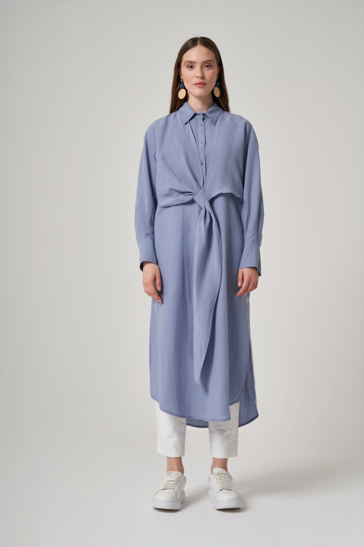 Long Tunic in Soft Tencel Blue