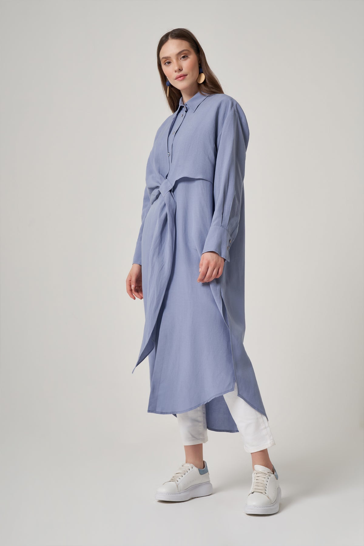 Long Tunic in Soft Tencel Blue