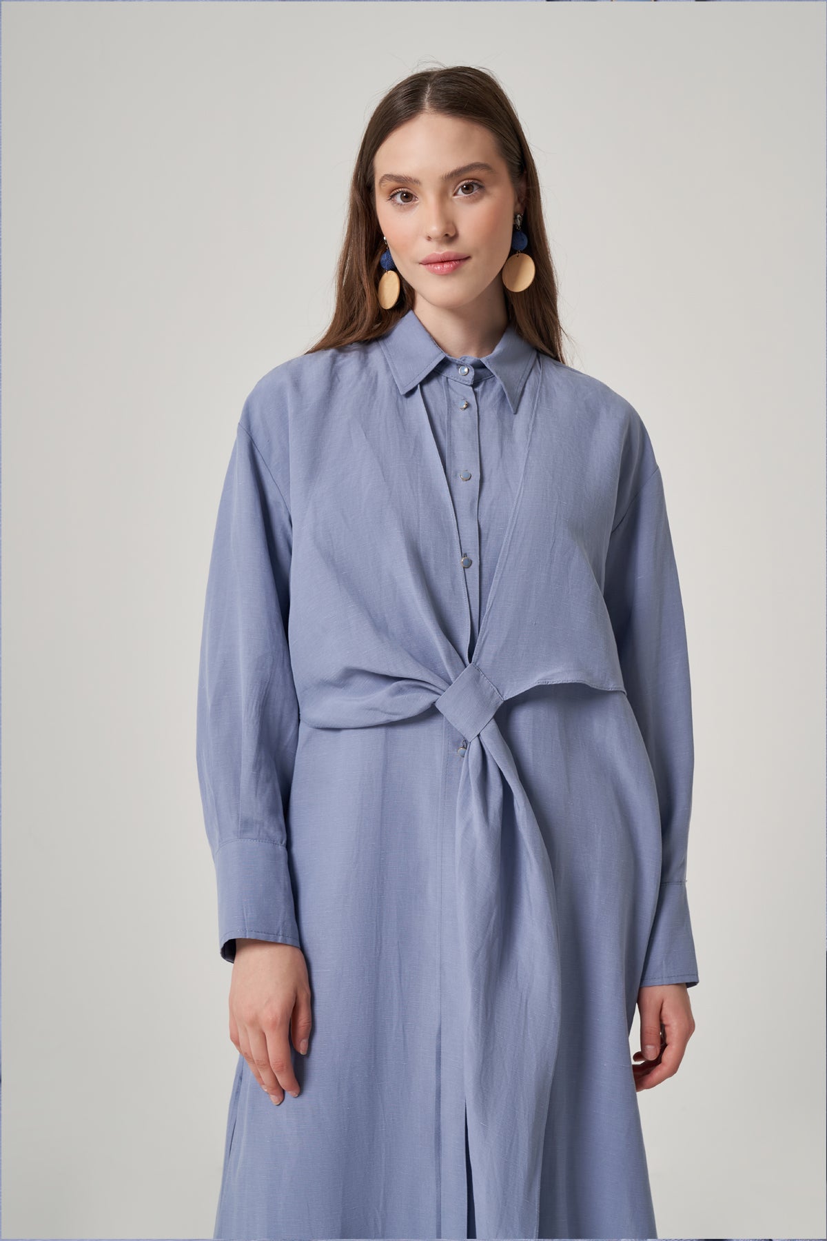 Long Tunic in Soft Tencel Blue