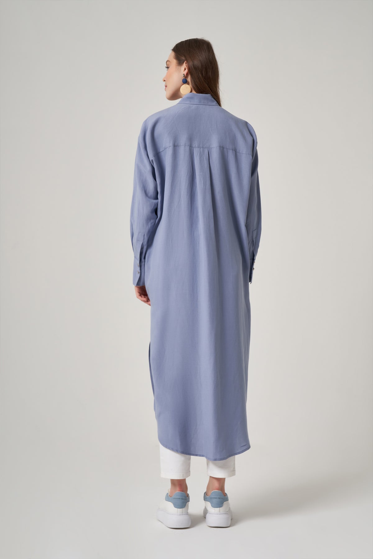 Long Tunic in Soft Tencel Blue