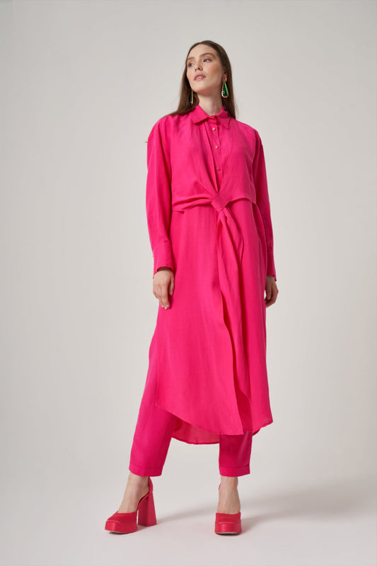 Long Tunic in Soft Tencel Pink