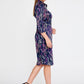 Navy Fuchsia Satin Midi Dress 1