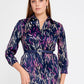 Navy Fuchsia Satin Midi Dress 3