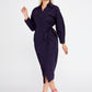 Navy Polyester Midi Dress 2