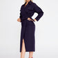 Navy Polyester Midi Dress 4