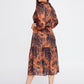 Orange Black Midi Dress 1