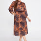 Orange Black Midi Dress 2