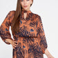 Orange Black Midi Dress 4