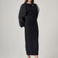 Organza Long-Sleeved Black Polyester Dress
