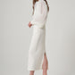 Organza Long-Sleeved White Polyester Dress