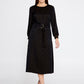 Patterned Black Midi Dress 1