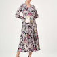 Floral Patterned Dress with Leather Belt Accessory