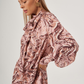 Powder Patterned Long Dress with Scarf