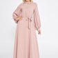 Powder Pink  Belted Maxi Dress 2