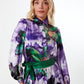 Purple Green Satin Midi Dress 9