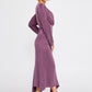 Purple Polyester Midi Dress 3