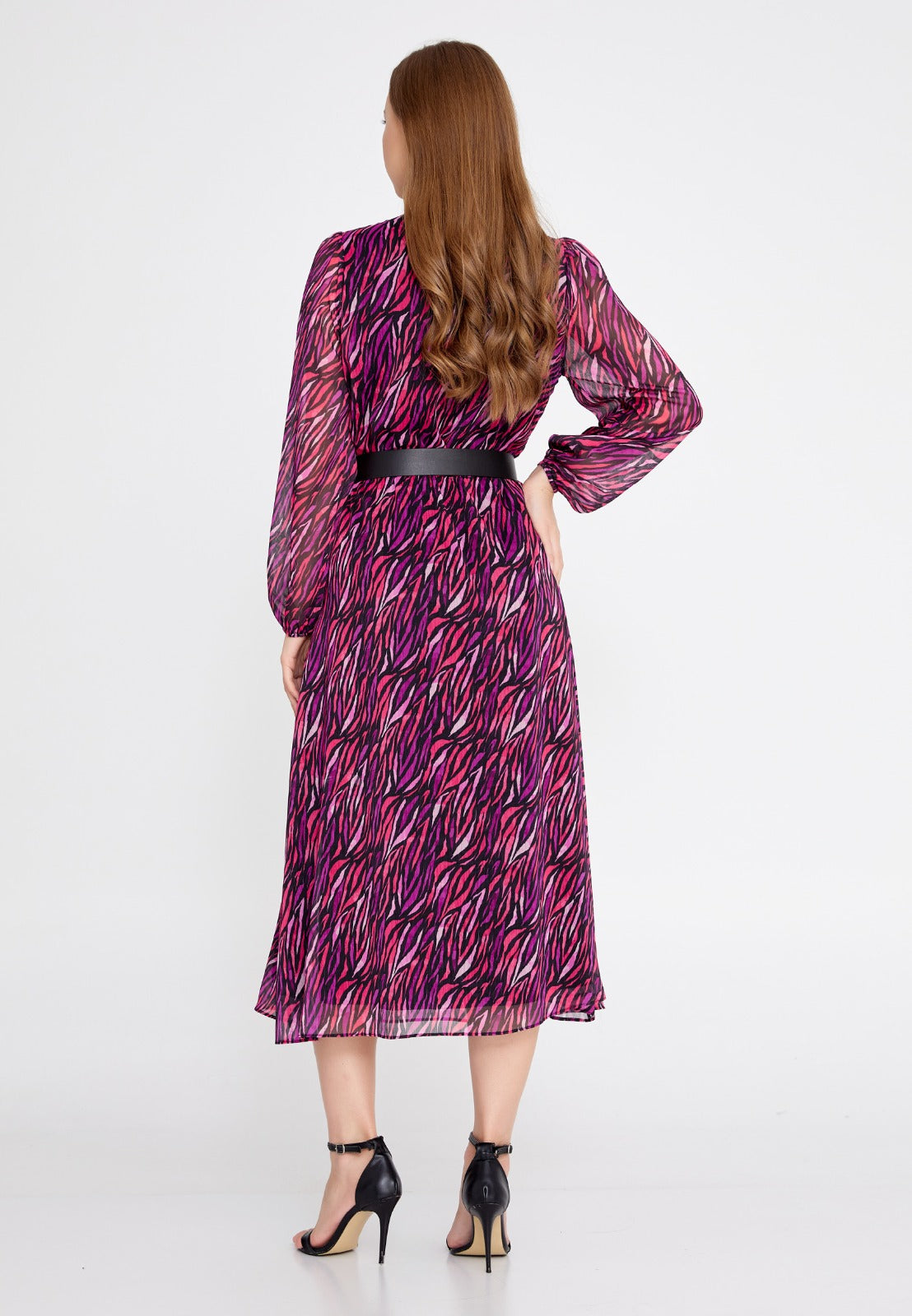 Red Fuchsia Midi Dress 3