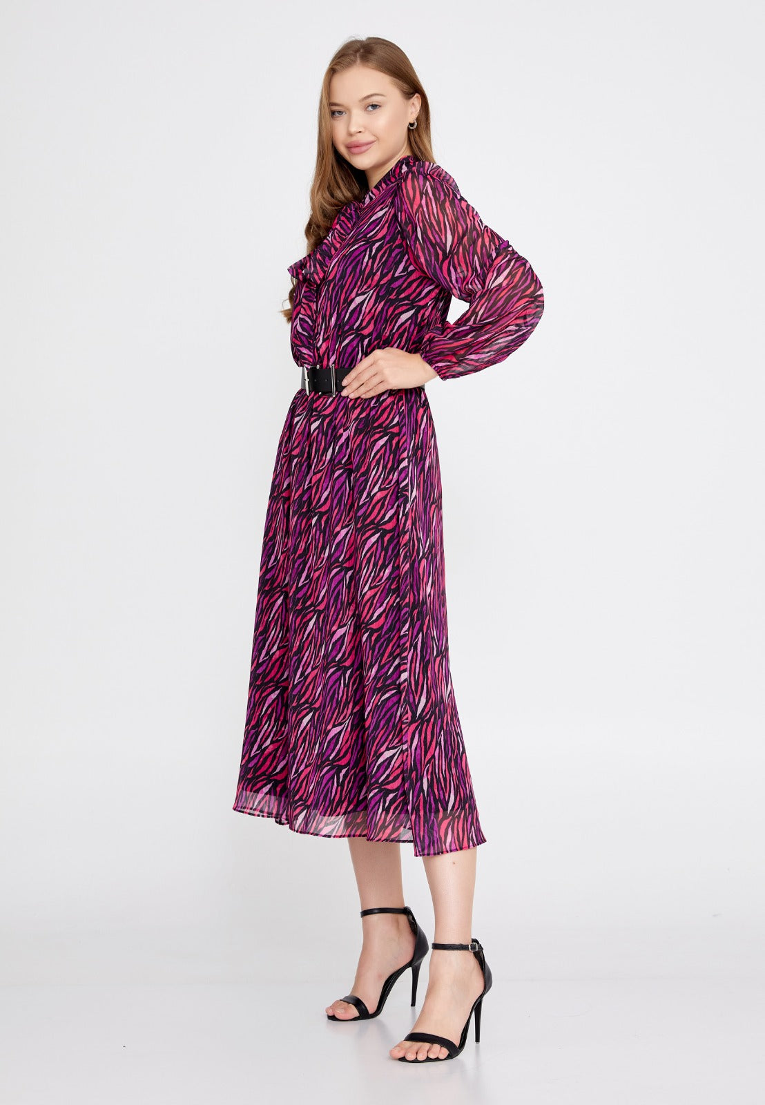 Red Fuchsia Midi Dress 4