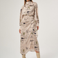 Silver Scarf Detailed Shirt Dress
