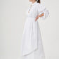 Long Sleeve Maxi Linen Column Regular White Dress